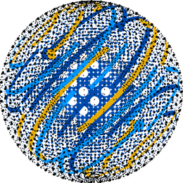 The AdvancedIntegration.AI mark: a sphere drawn in blue and gold halftone arcs.